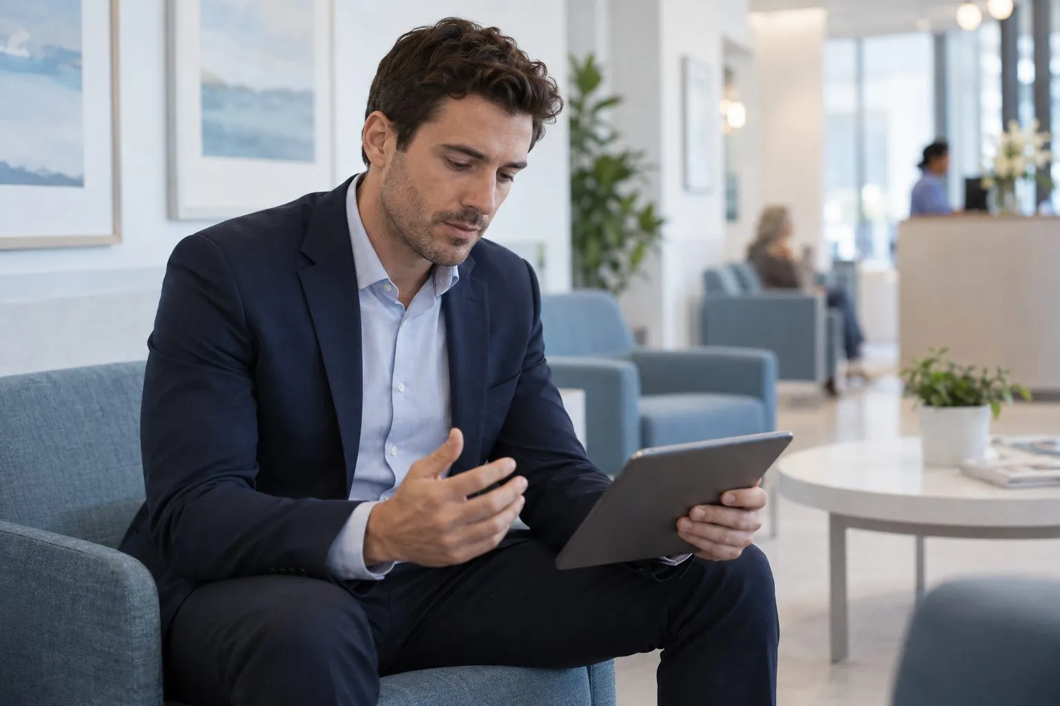 Visiteur médical en répétition avant une visite chez un médecin